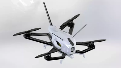 zumbido fpv corredor 3d impresión modelo trío cuadricóptero modelismo 3d print model - Mito3D