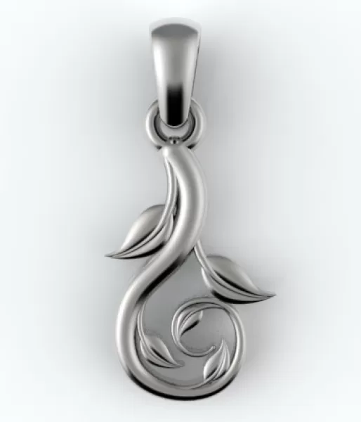 drop vine pendant 3d printing model - threeding jewelry pendants designer beautiful fancy fine filigree dainty elegant 3D print model - Mito3D