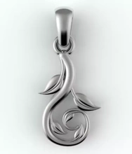 drop vine pendant 3d printing model - threeding jewelry pendants designer beautiful fancy fine filigree dainty elegant 3d print model - Mito3D