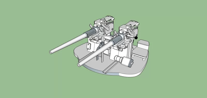 Dual 40mm bofors 3d Drucken Modell dreiding Militär Schiff Waffen 3D print model - Mito3D