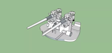çift 40mm Bofors 3d baskı model üçleme askeri gemi silahlar 3d print model - Mito3D