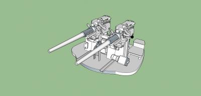 dual 40mm bofors toys games & hobby 3D printing model, file, printable design, 3d print, Military,ship,guns,model,40mm,bofors 3d print model - Mito3D