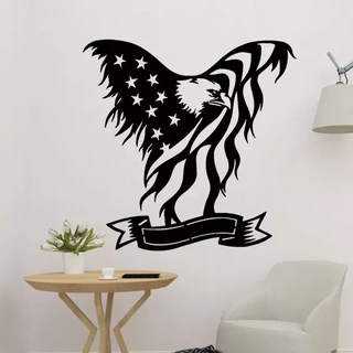 eagle america 2d wall decor 3d printing model art decoration military american silhouette us usa 3d print model - Mito3D