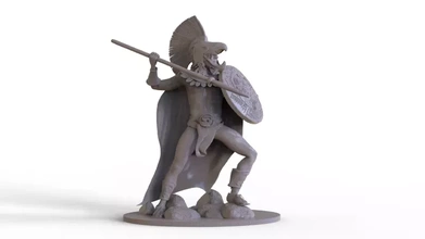 águila azteca guerrero 3d impresión modelo trío 3d print model - Mito3D