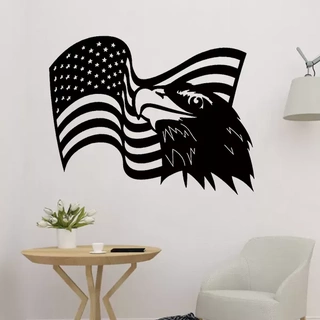 aquila simbolo Uniti d'America parete arte 3d stampa modello decorazione militare arredamento americano silhouette 2d us 3d print model - Mito3D