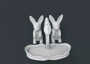 Ostern Halter Unterstützung 3d Drucken Modell dreiding Kunst printing Kaninchen 3d print model - Mito3D
