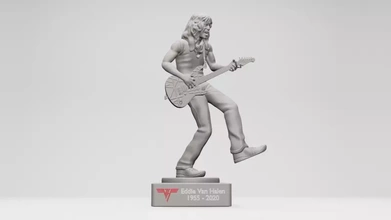 eddie furgone Alen 3dprintable 3d stampa modello treding giocattolo stampabile chitarra miniatura costume stl 3dprint figura gruppo musicale posa musicista stella rock Van Halen leggende azione 3d print model - Mito3D