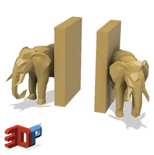 elephant desktop bookends 3d printing model - threeding art decoration book decor elephants books 3d print model - Mito3D