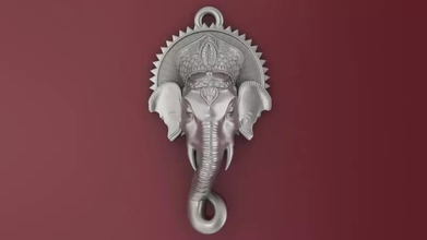 elefante pingente 3d impressão modelo trio 3d print model - Mito3D