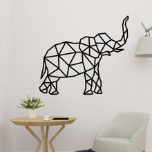 fil çokgen duvar dekor Sanat geometrik geometri düşük poli hayvan 2d bilezik dekorasyon dekorasyonlar dekoratif küpe elefant ev dekoru 3d print model - Mito3D