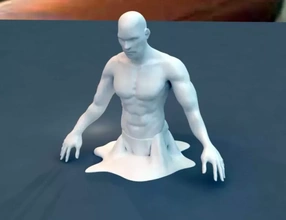 emerging man 3d printing model - threeding figurine male character 3d print model - Mito3D