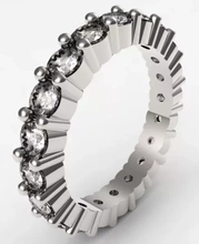 eternidad anillo 3d impresión modelo trío joyería joya anillos banda diamante piedras bonita multa preciosas 3d print model - Mito3D
