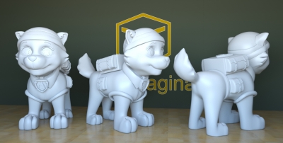 everest pawpatrol toys games & hobby 3D printing model, file, printable design, 3d print, Everest, cartoon, pawpatrol, 3dmodel, toy, kids, dogs, snowdog, 3dprint, 3D print model - Mito3D