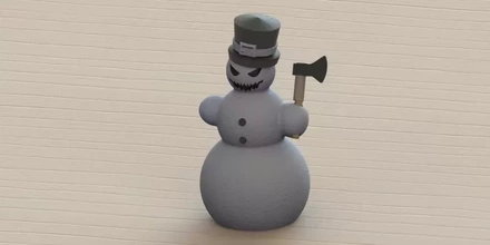 evil snowman 3d printing model - threeding axe christmas print winter snow 3d print model - Mito3D