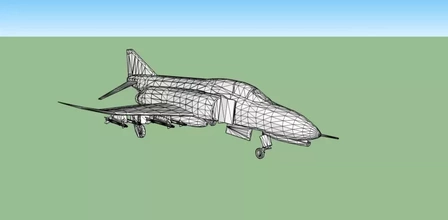 f4 fantôme roues 3d impression modèle trio avion navire marine naval transporteur 3d print model - Mito3D
