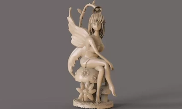 Fata 3d stampa modello treding scultura donna statua Ali 3d print model - Mito3D