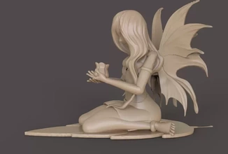 fada 3d impressão modelo trio escultura mulher estátua menina asas lindo 3d print model - Mito3D