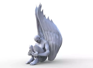 falling angel 3d printing model - threeding art sculpture angels 3d print model - Mito3D