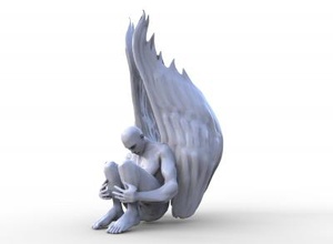 falling angel art 3D printing model, file, printable design, 3d print, angel,art,sculpture,angels 3d print model - Mito3D