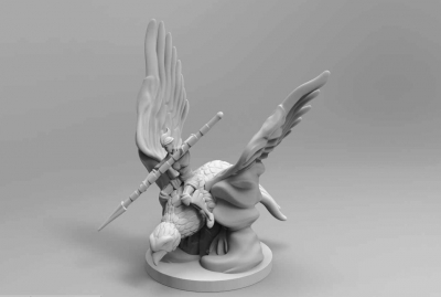 fantastic warrior art 3D printing model, file, printable design, 3d print, fantastic, warrior, art, eagle, bird, 3D print model - Mito3D