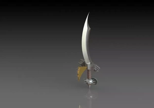 fantasía espada 3d impresión modelo trío juguetes juego azar 3d print model - Mito3D