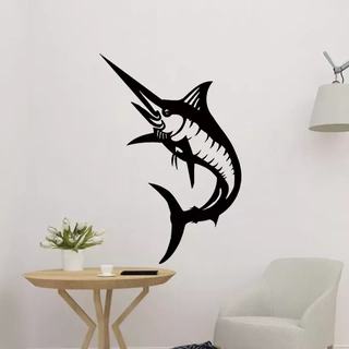 poisson panneau décor 3d impression modèle art décoration sculpture dessin meubles silhouette mur black and white 3d print model - Mito3D