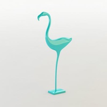 flamingo deco art 3D printing model, file, printable design, 3d print, flamingo, printing, 3d, art, bird, blue, unique, deco, decorative 3d print model - Mito3D
