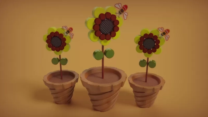 çiçek bitki 3d baskı model üçleme etiketleri dekorasyon dekor 3d print model - Mito3D