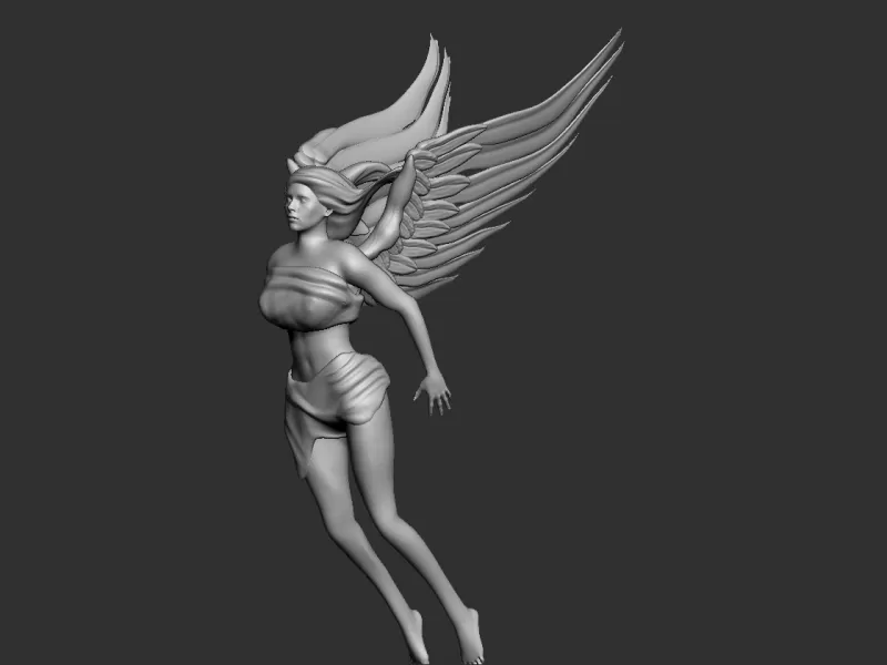volare angelo 3d stampa modello treding arte scultura statua Ali 3D print model - Mito3D