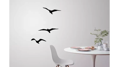 flying birds wall decoration 3d printing model - threeding art bird nature animal decor indoor 2d 3d print model - Mito3D