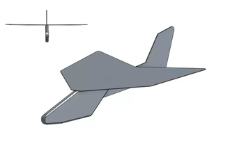 volador avión v2 3d impresión modelo trío aeronave 3d print model - Mito3D