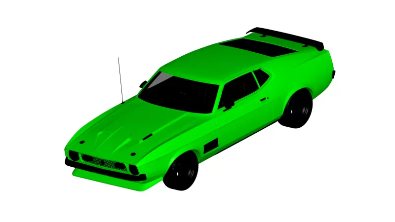 guado mustang 1971 3d stampa modello treding 3D print model - Mito3D