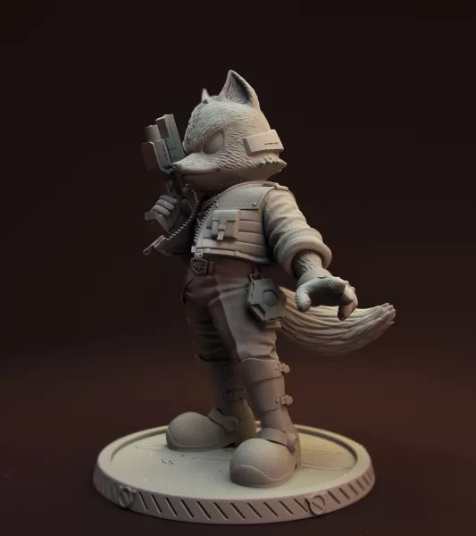 zorro McCloud 3d impresión modelo Arte escultura estatua juguete juego diseño arte fan decoración personaje print figura coleccionable nintendo jugador mujer Zorro estrella 3D print model - Mito3D