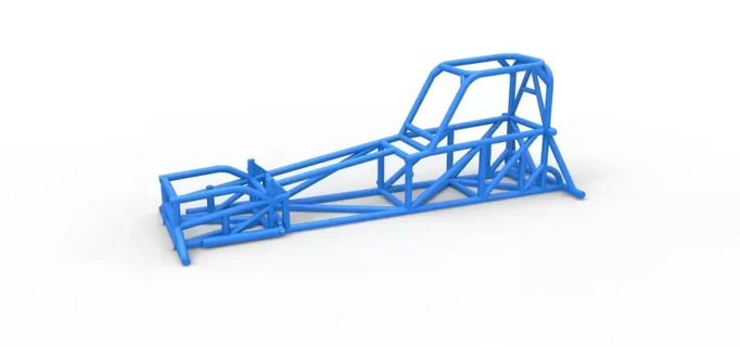quadro Armação supermodificado frente motor raça carro v1 escala 1 25 3d impressão modelo brinquedo imprimível corrida diecast modificado autopista 3d print model - Mito3D