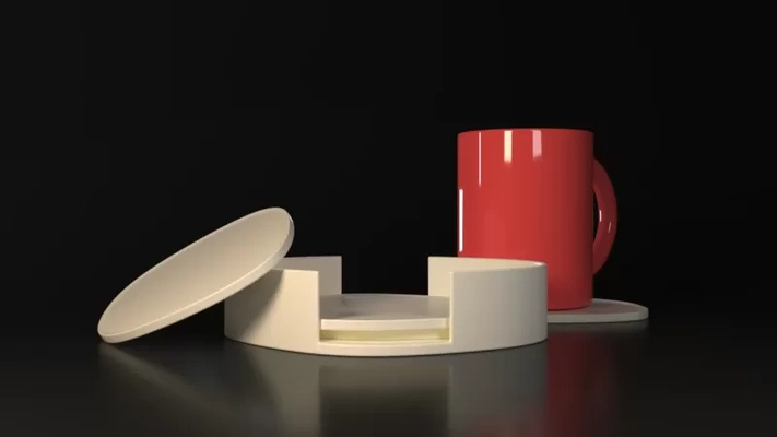 freeform coasters 3d printing model - threeding tags art coffee coaster decor drinks 3d print model - Mito3D