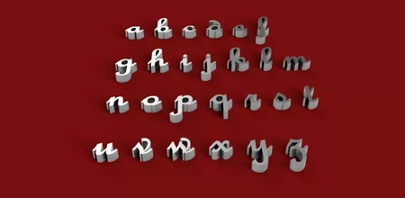 francese stile font minuscolo 3d lettere stl file stampa modello treding decorazione cartello lettera alfabeto 3dmodel 3dprint simbolo gadget testo linguaggio 3dletter 3d print model - Mito3D