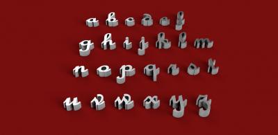 french style font lowercase 3d letters stl file art 3D printing model, file, printable design, print, 3dletter, 3dletters, type, decoration, words, other, gadgets, agency, fonts, language, sign, symbol, letter, stlfile, 3dmodel, 3dprint, alphabet, letters, font, text 3d print model - Mito3D