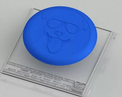fresby perro 3d impresión modelo disco tapa 3d print model - Mito3D