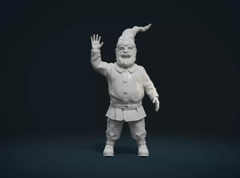 garden gnome ii 3d printing model - threeding sculpture statue man santa dwarf creature fantasy claus beard elf fairy mustache fabulous 3D print model - Mito3D