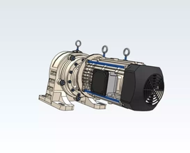 engranaje motor pie montar 3d impresión modelo trío ingenieros Ingenieria motorreductor 3d print model - Mito3D