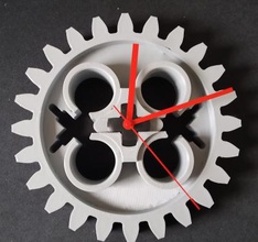 gear wall clock 10 scale lego technic inspired toys games & hobby 3D printing model, file, printable design, 3d print, Clock,Wall Clock,Stacking Bricks,Stacking Blocks,Toy,Lego,Technic,Lego Technic 3d print model - Mito3D