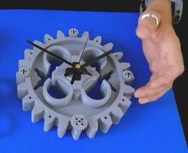 engranaje pared reloj 75 escala Lego técnica inspirado 3d impresión modelo trío juguete apilado ladrillos bloques 3d print model - Mito3D