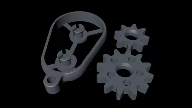 gearbox keychain 3d printing model - threeding 3d print model - Mito3D