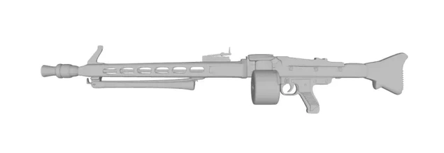 allemand Célibataire machine pistolet période monde guerre 3d impression modèle trio 42 3d print model - Mito3D