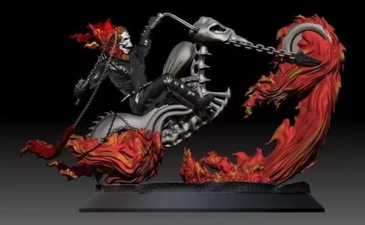 fantasma cavaleiro estátua escala 1 8 3d impressão modelo 3d print model - Mito3D