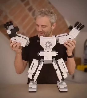 giant stormtrooper mech lego 3d printing model starwars stacking blocks strormtrooper 3d print model - Mito3D