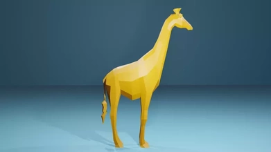 girafa v1 3d impressão modelo trio arte animais low poly poli 3d print model - Mito3D