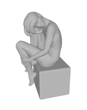 girl square ottoman 3d printing model - threeding 3d print model - Mito3D