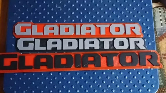 gladiator script emblem 3d printing model jeep badge 3d print model - Mito3D