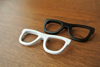 glasses shaped clip 3d printing model - threeding fashion brooch 3d print model - Mito3D